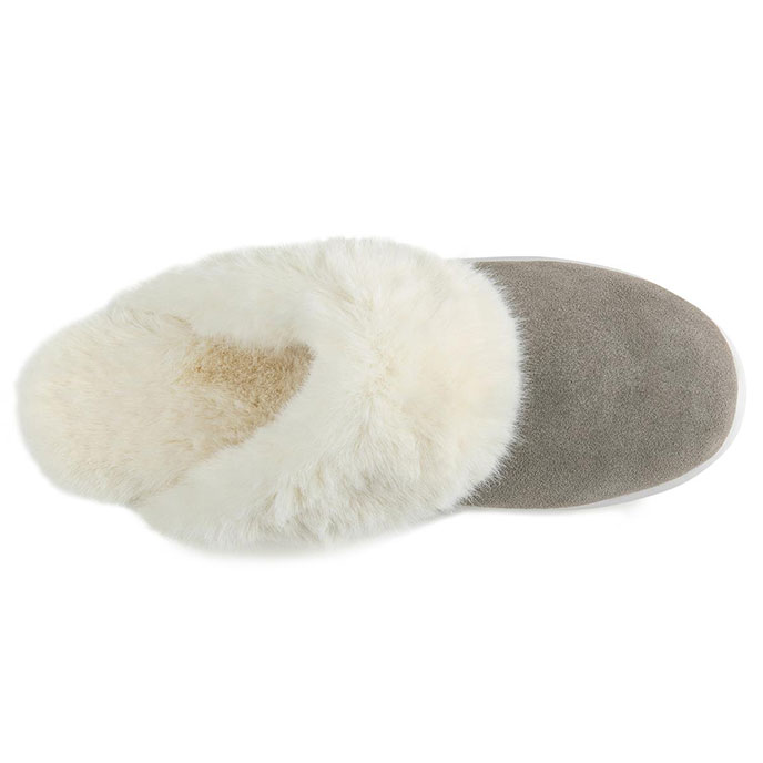 Isotoner Ladies Iso-Flex Real Suede Mule Slipper Grey Extra Image 4